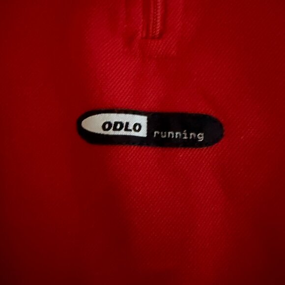 Odlo Men's Large Long Sleeve Red 1/4 Zip Running Shirt - Picture 3 of 4